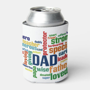 Papa Word Cloud Text Vaderdag Typografie Blikjeskoeler