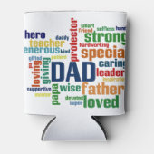 Papa Word Cloud Text Vaderdag Typografie Blikjeskoeler (Voorkant)