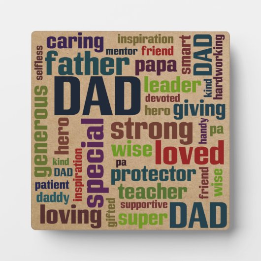 Papa Word Cloud Text Vaderdag Typografie Fotoplaat (Voorkant)