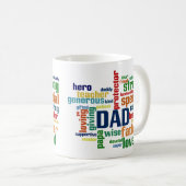 Papa Word Cloud Text Vaderdag Typografie Koffiemok (Voorkant rechts)