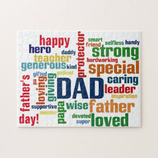 Papa Word Cloud Text Vaderdag Typografie Legpuzzel