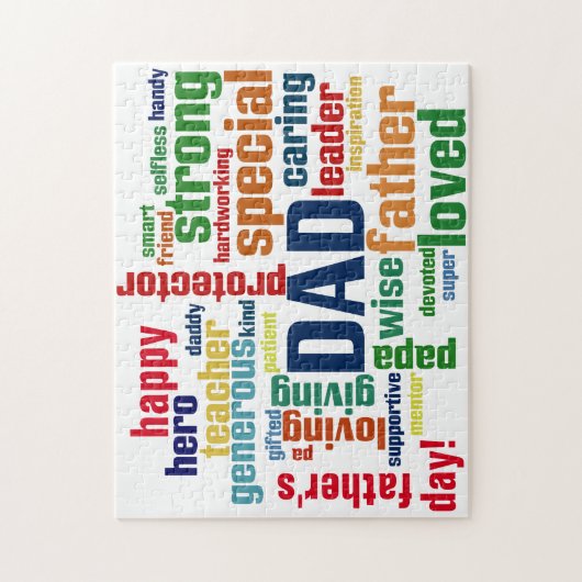 Papa Word Cloud Text Vaderdag Typografie Legpuzzel (Verticaal)