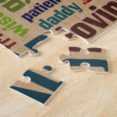 Papa Word Cloud Text Vaderdag Typografie Legpuzzel (Zijkant)