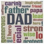 Papa Word Cloud Text Vaderdag Typografie Stof (Swatch)