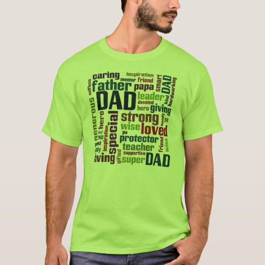 Papa Word Cloud Text Vaderdag Typografie T-shirt (Voorkant)