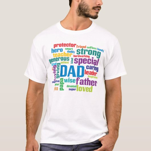Papa Word Cloud Text Vaderdag Typografie T-shirt (Voorkant)