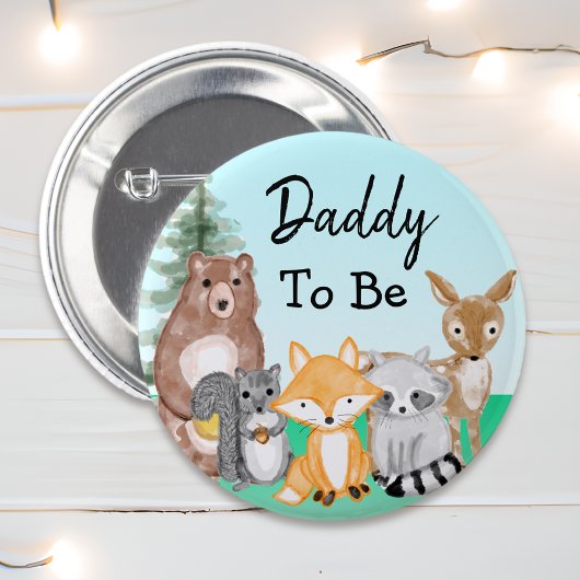 Papa wordt | Baby shower Bosland Creatures Ronde Button 5,7 Cm