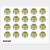 Papa wordt | Baby shower Bosland Creatures Ronde Sticker (Vel)