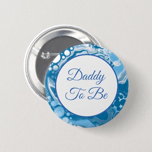 Papa wordt | Baby shower van jongen Ronde Button 5,7 Cm (Voorkant /achterkant)