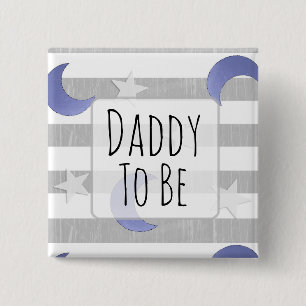 Papa wordt Baby shower van sterren en maan Vierkante Button 5,1 Cm
