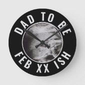 Papa wordt Custom Ultrasound Foto  Ronde Klok (Voorkant)