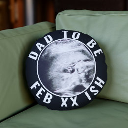 Papa wordt Custom Ultrasound Photo Round Pillow Rond Kussen