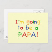 Papa wordt een primaire kleur briefkaart (Voorkant / Achterkant)