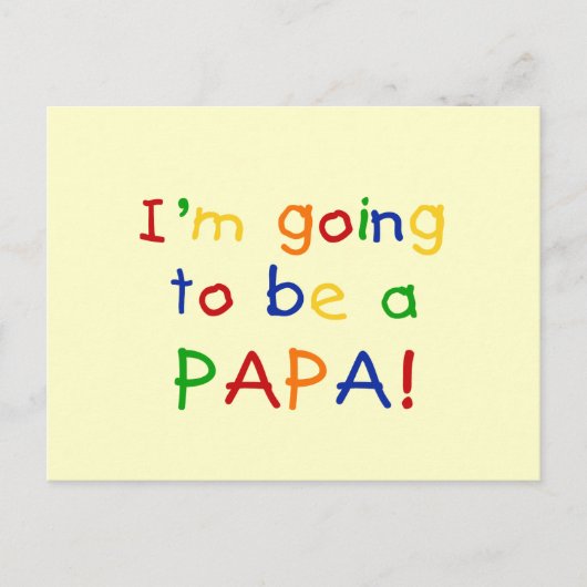 Papa wordt een primaire kleur briefkaart (Voorkant)