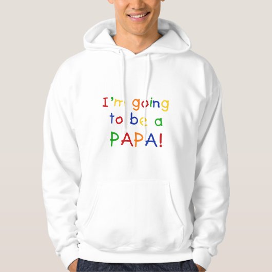 Papa wordt een primaire kleur hoodie (Voorkant)