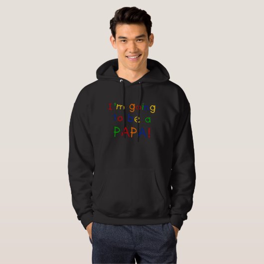 Papa wordt een primaire kleur hoodie (Voorkant volledig)