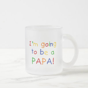 Papa wordt een primaire kleur matglas koffiemok