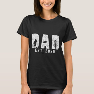 Papa wordt in 2026 Disc Golf Papa om nieuwe babys T-shirt