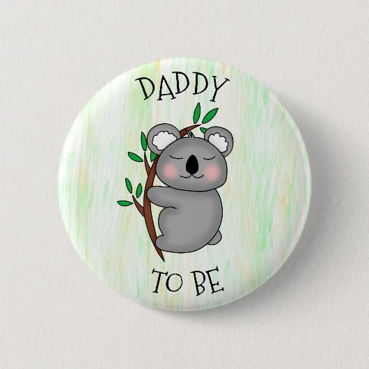 Papa wordt | Koala-Baby shower Ronde Button 5,7 Cm (Voorkant)