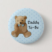 Papa wordt Teddy Bear Baby shower Button (Voorkant)