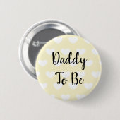 Papa wordt Yellow Hearts Baby shower Button (Voorkant /achterkant)