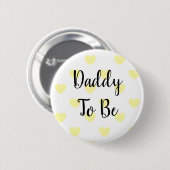 Papa wordt Yellow Hearts Baby shower Button (Voorkant /achterkant)