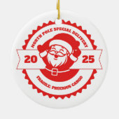 Papa wordt zwanger aankondiging kerst keramisch ornament (Achterkant)