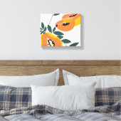 PAPA-YAY! tropische fruitpapaja Canvas Afdruk (Insitu (Slaapkamer))