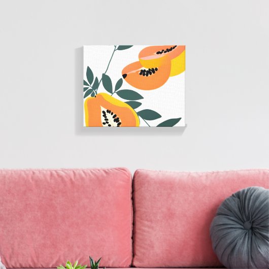 PAPA-YAY! tropische fruitpapaja Canvas Afdruk (Insitu (Woonkamer))