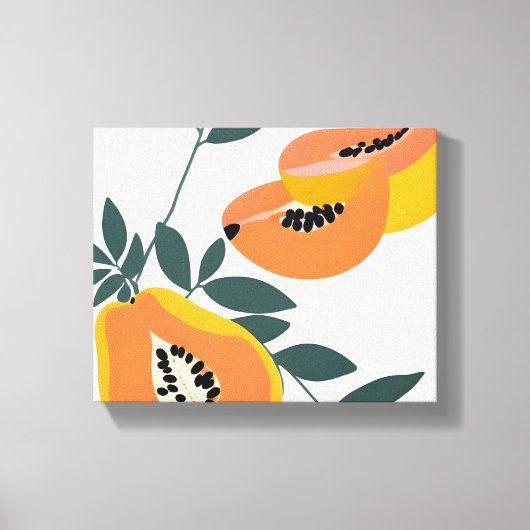 PAPA-YAY! tropische fruitpapaja Canvas Afdruk (Voorkant)