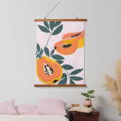 PAPA-YAY! tropische fruitpapaja Hangend Wandkleed (Slaapkamer)