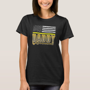 Papa Yellow Thin Line 911 politiemacht T T-shirt