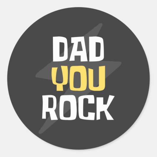 Papa You Rock - Vaderdag/Birthday Gift Ronde Sticker (Voorkant)