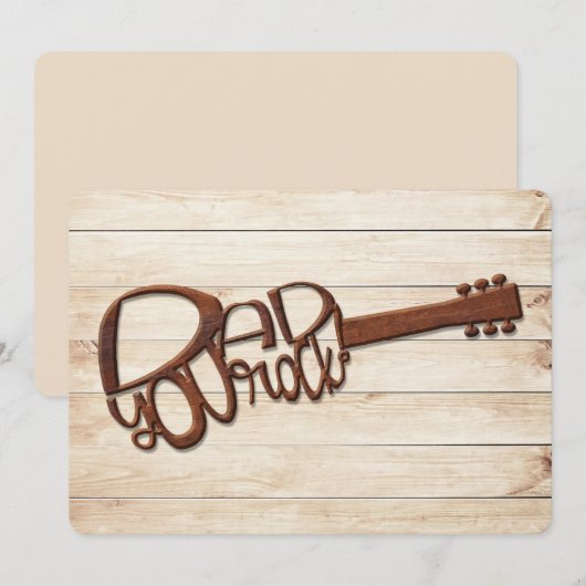 Papa You Rock Vaderdag Wood Gesneden Gitaar (Voorkant / Achterkant)