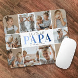 Papa Your The Best Photo Muismat<br><div class="desc">Persoonlijke papa mousepad met een gewone witte achtergrond die kan worden gewijzigd in elke kleur,  10 familiefoto's,  het gezegde "je beste vader" en de namen van de kinderen.</div>
