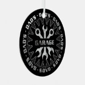 Papa zal deze garage kerst geweldig vinden metalen ornament (Voorkant Rechts)