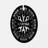 Papa zal deze garage kerst geweldig vinden metalen ornament (Voorkant links)