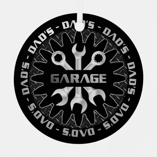 Papa zal deze garage kerst geweldig vinden metalen ornament (Voorkant)