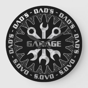 Papa zal deze moderne garage wandklok leuk vinden