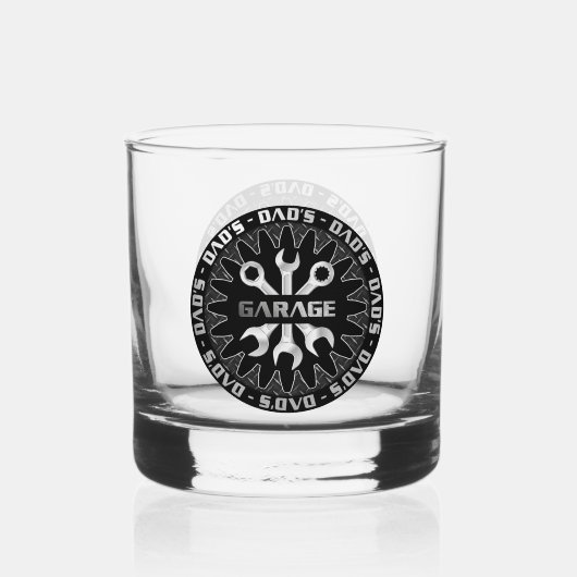 Papa zal dit geweldig vinden! Garage Bar Lounge Ro Whisky Glas (Voorkant)