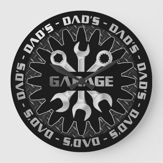 Papa zal genieten van deze moderne look garage muu grote klok (Voorkant)