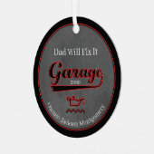 Papa zal het repareren garage metalen ornament (Voorkant links)