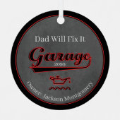 Papa zal het repareren garage metalen ornament (Voorkant)