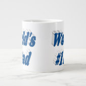 Papa zee blauw half tekst grote koffiekop (Voorkant)
