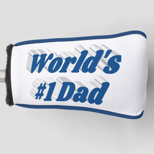 Papa zee blauw tekst golfheadcover (Voorkant)