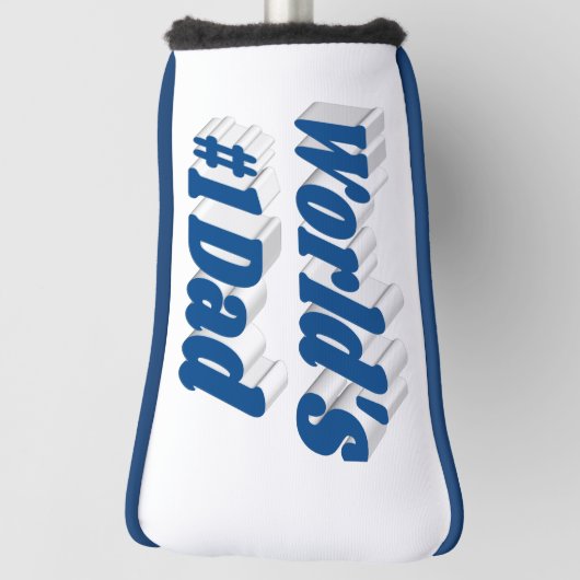 Papa zee blauwe tekst golfheadcover (Draai 90)