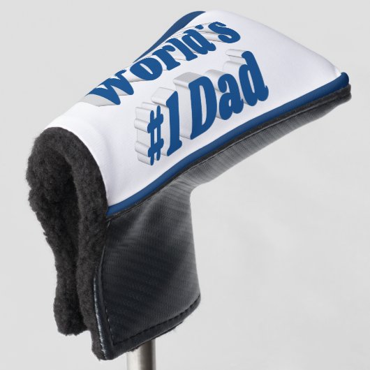Papa zee blauwe tekst golfheadcover (3/4 voorkant)