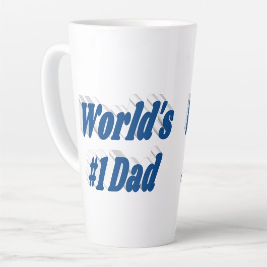 Papa zee blauwe tekst latte mok (Linkerhoek)