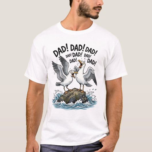 Papa Zeemeeuw Chaos Grappig Vader Design T-shirt (Voorkant)