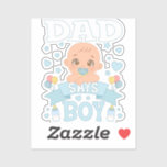 Papa zegt jongen zwangerschap roze of blauw vinyl sticker<br><div class="desc">Pa Says Boy Pregnancy Pink or Blue Funny Gender Reveal Baby shower Matching Family Baby Funny design Gift Custom-Cut Vinyl Sticker Classic Collectie.</div>